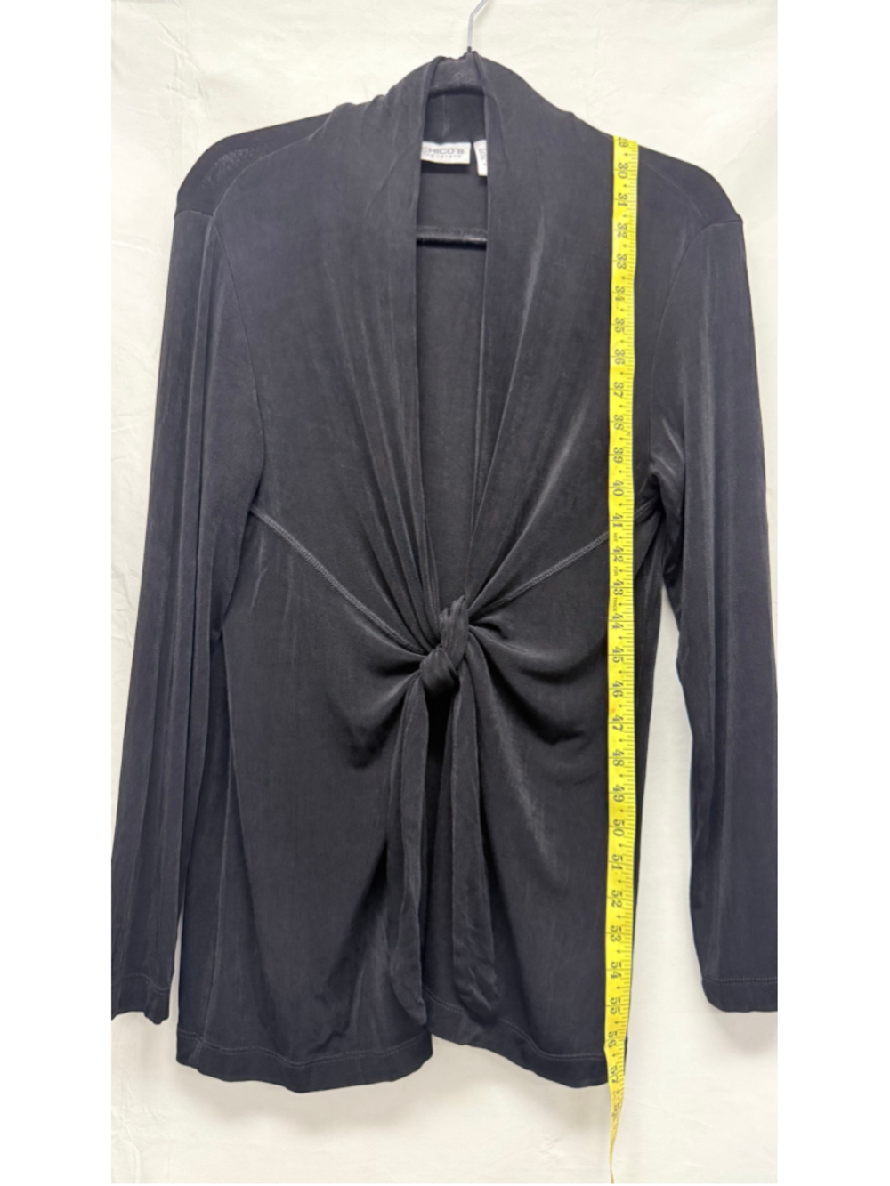 Women's Chico's Travelers Black Tie-Front Cardigan Size L